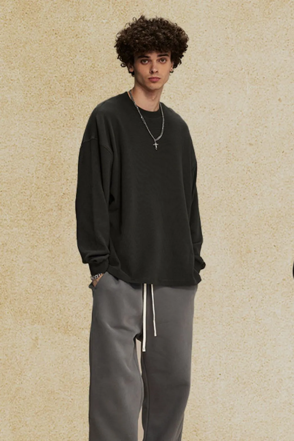 Men's Round Neck Long Sleeve T-Shirt, image 8