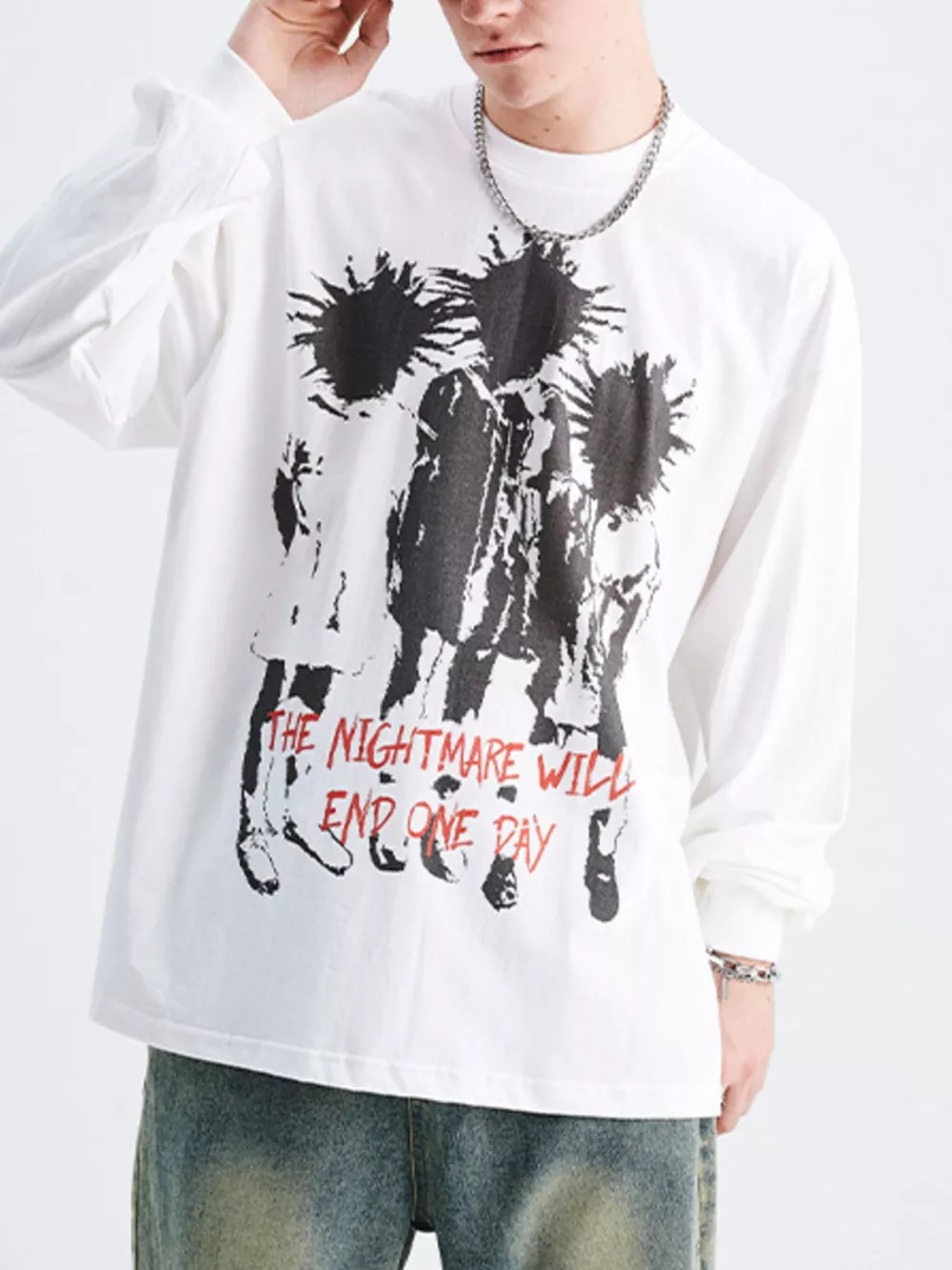 Men's Plus Size Graphic Long Sleeve T-Shirt, image 7