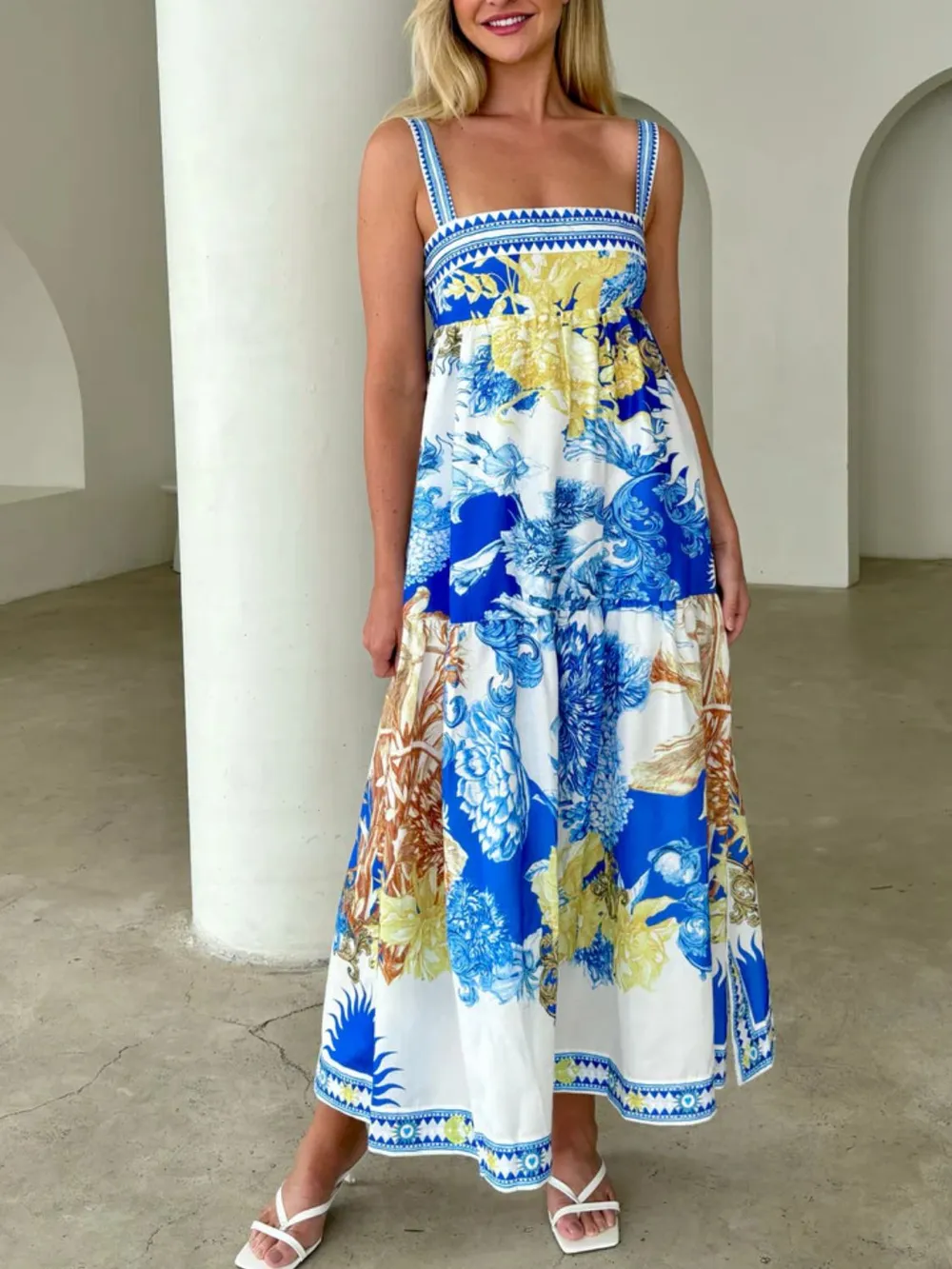 Pocketed Printed Sleeveless Cami Dress, image 12
