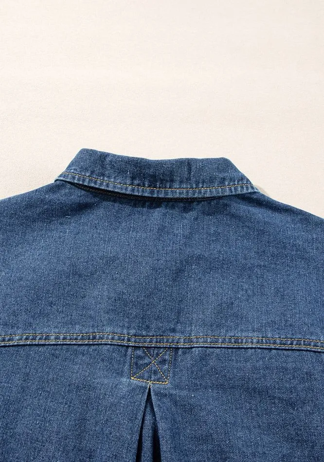 Pocketed Button Up Denim Jacket, image 15
