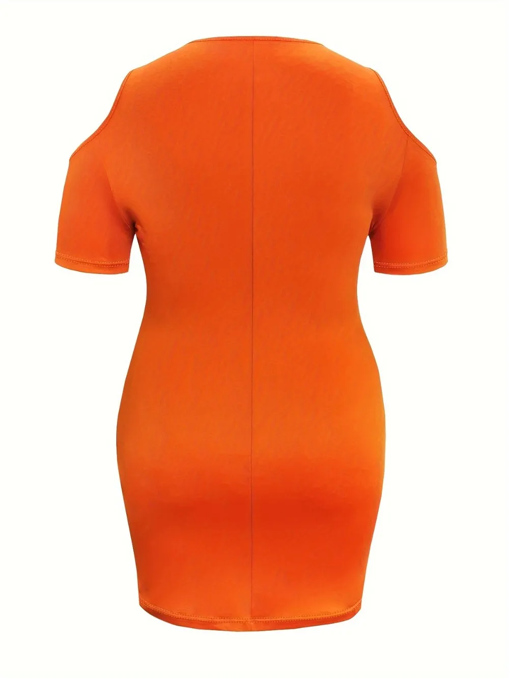 Plus Size Cold Shoulder Short Sleeve Mini Dress, image 3