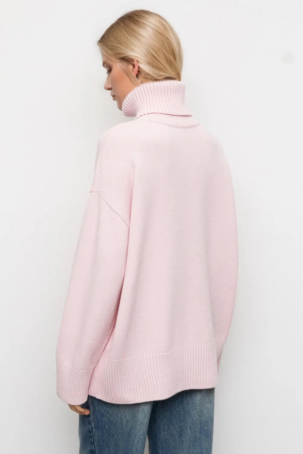 Turtleneck Dropped Shoulder Long Sleeve Sweater, image 6