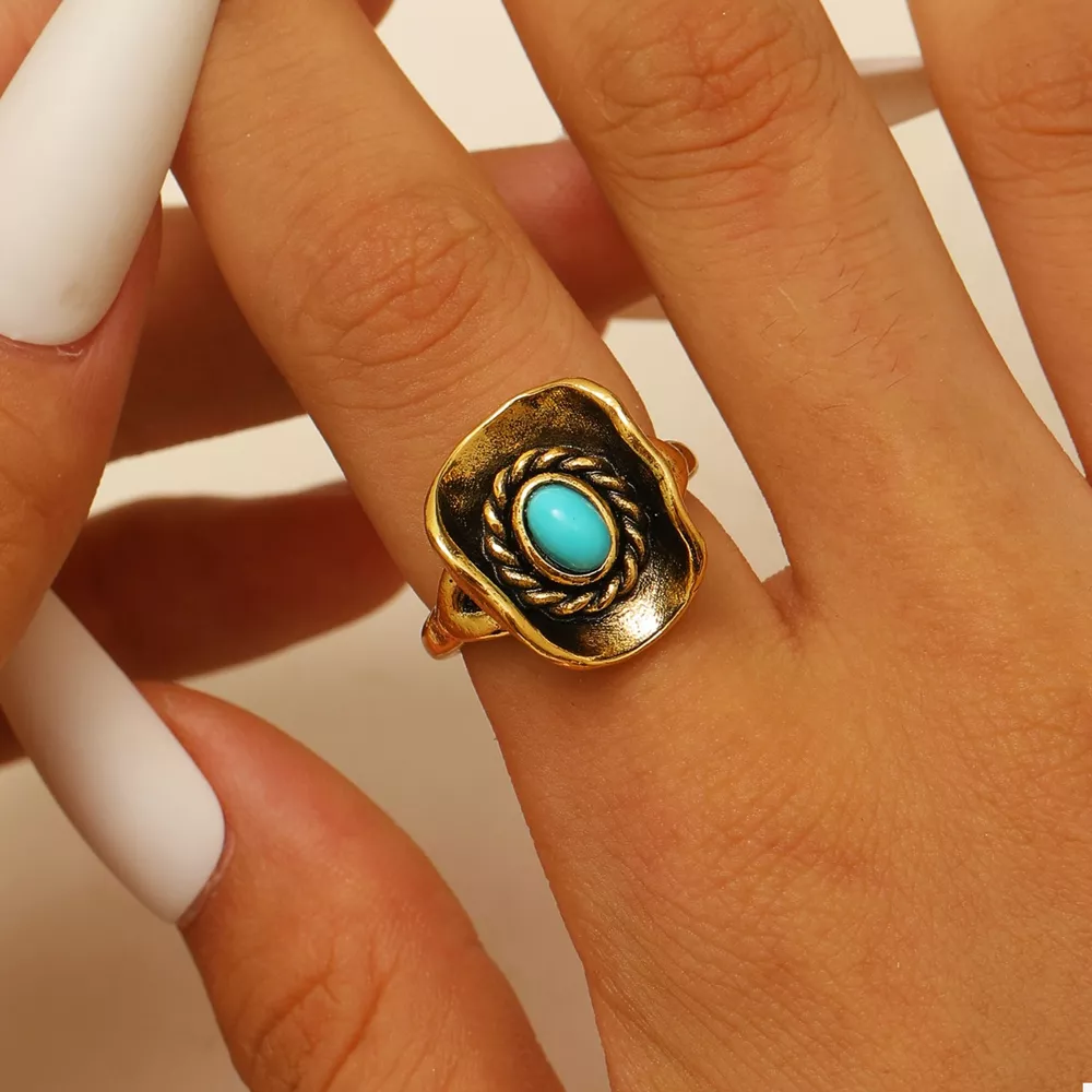 4 Piece Vintage Western Style Bull Head Rings, image 12