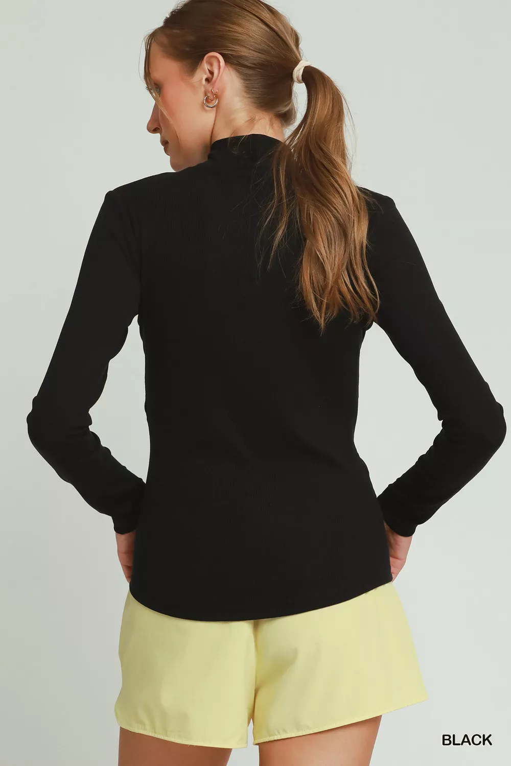 Long Sleeve Mock Neck Top, image 2