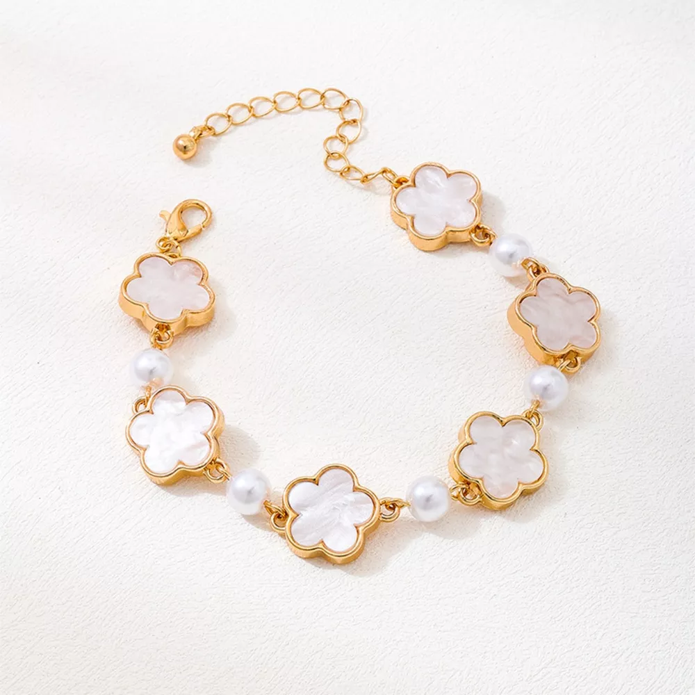 18k Gold-Plated Alloy Flower Bracelet, image 5