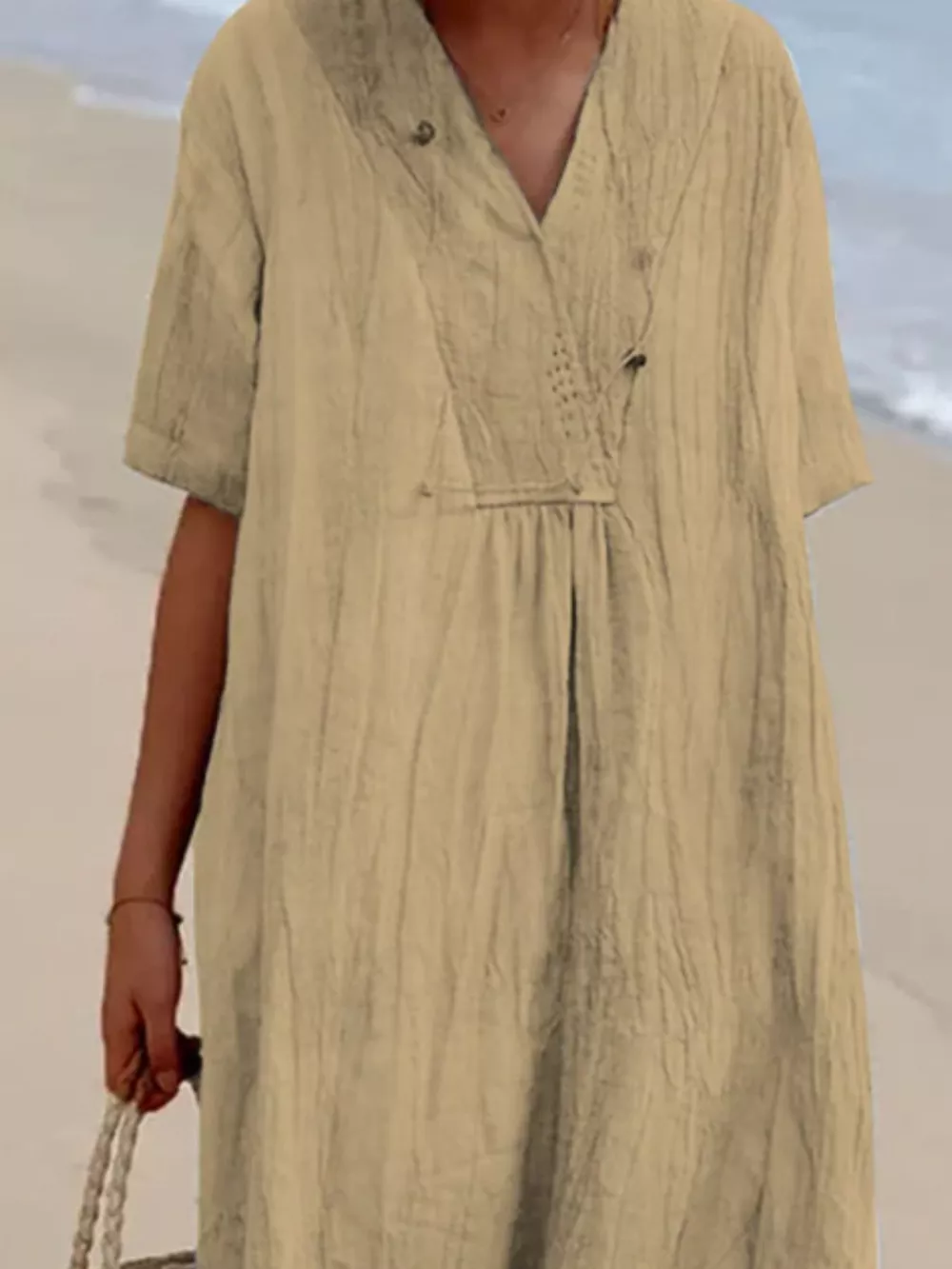 Casual Loose Short Sleeve Midi Dress, image 6