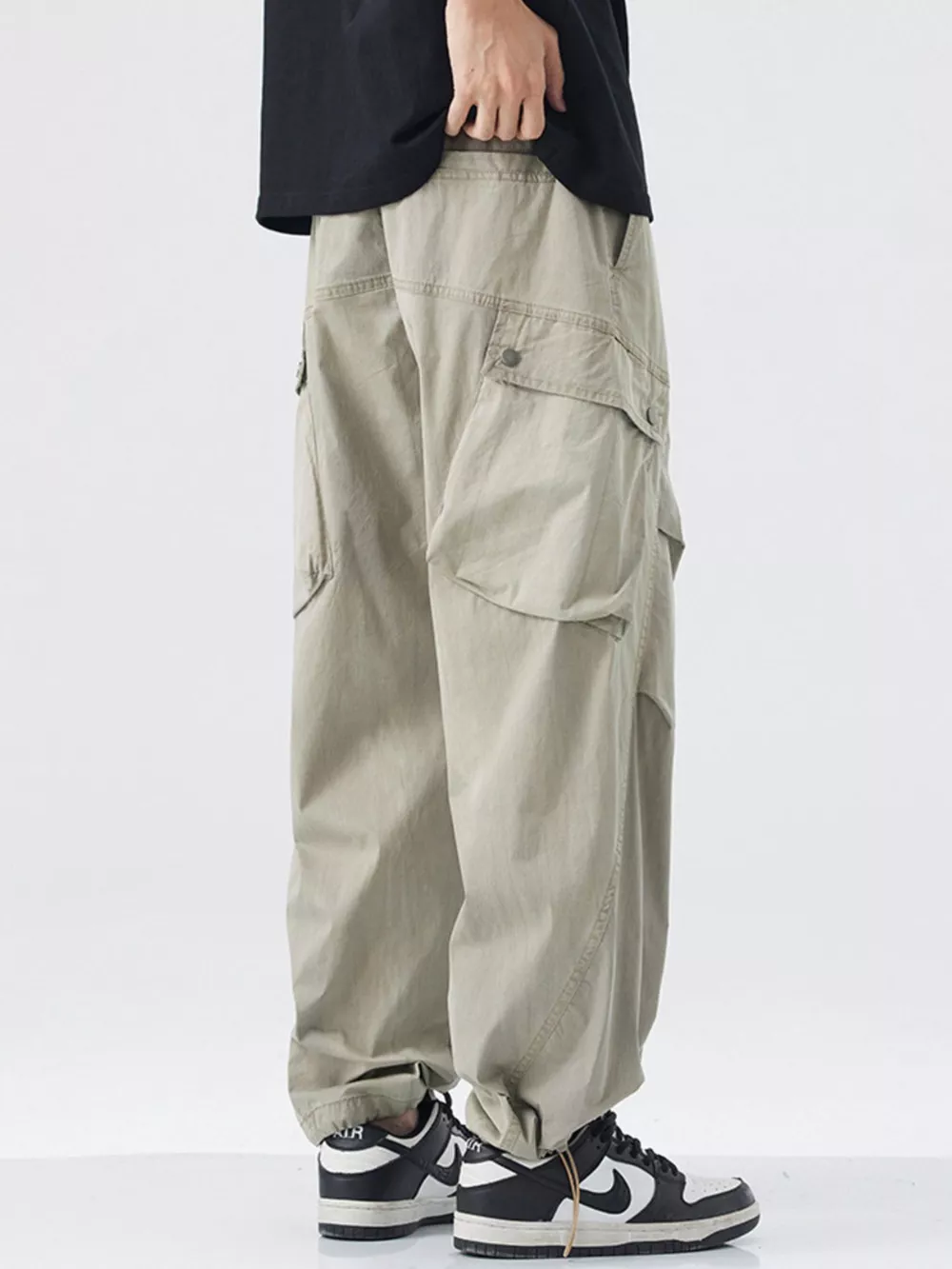 Men's Wide Leg Drawstring Pants, image 8