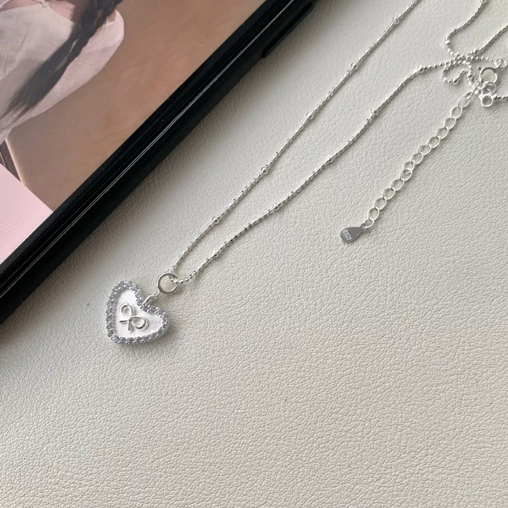 925 Sterling Silver Heart Necklace, image 4