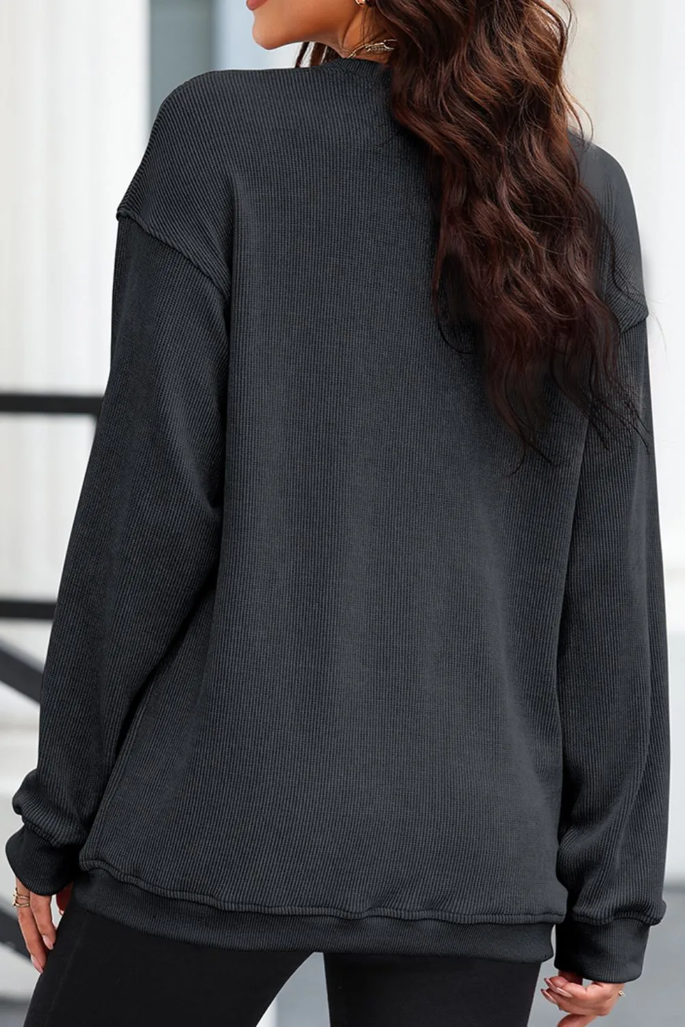 Leopard Heart Drop Shoulder Long Sleeve Sweatshirt, image 4