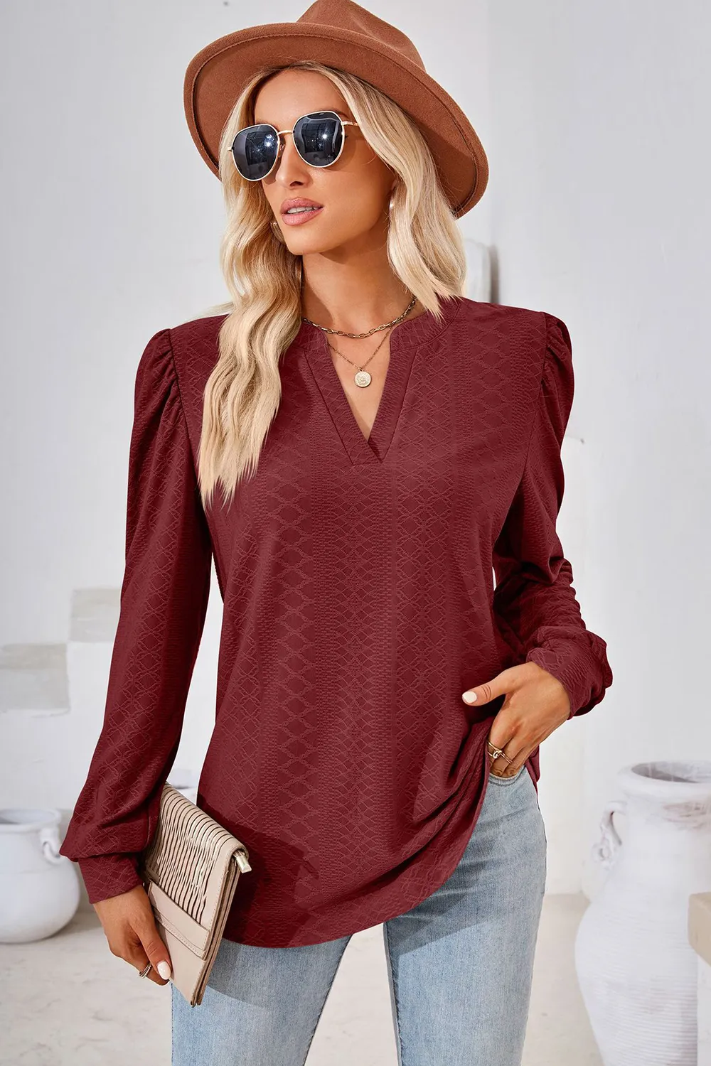 Notched Long Sleeve T-Shirt, image 19