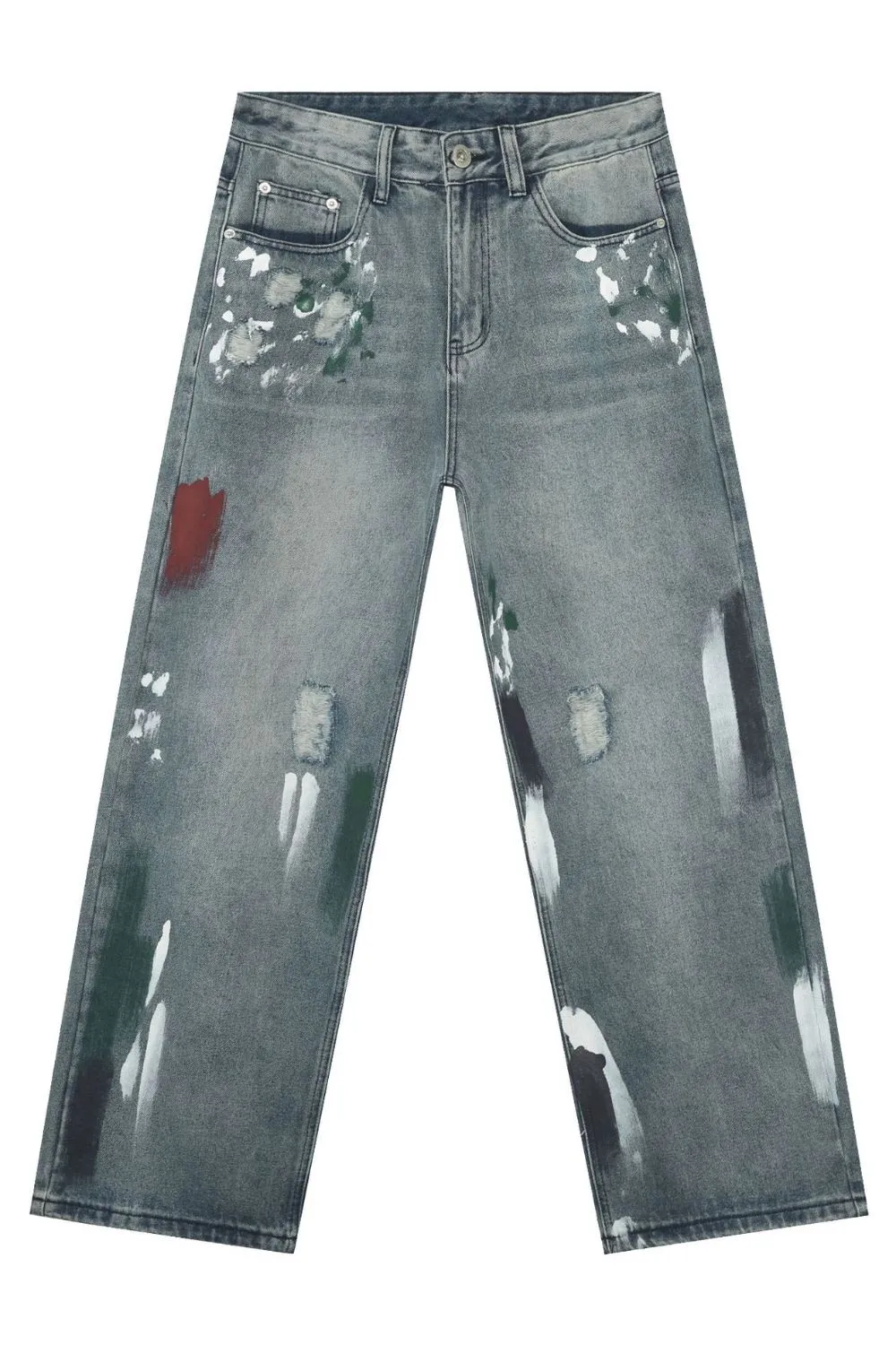 Men's Paint Wide Leg Jeans, image 8