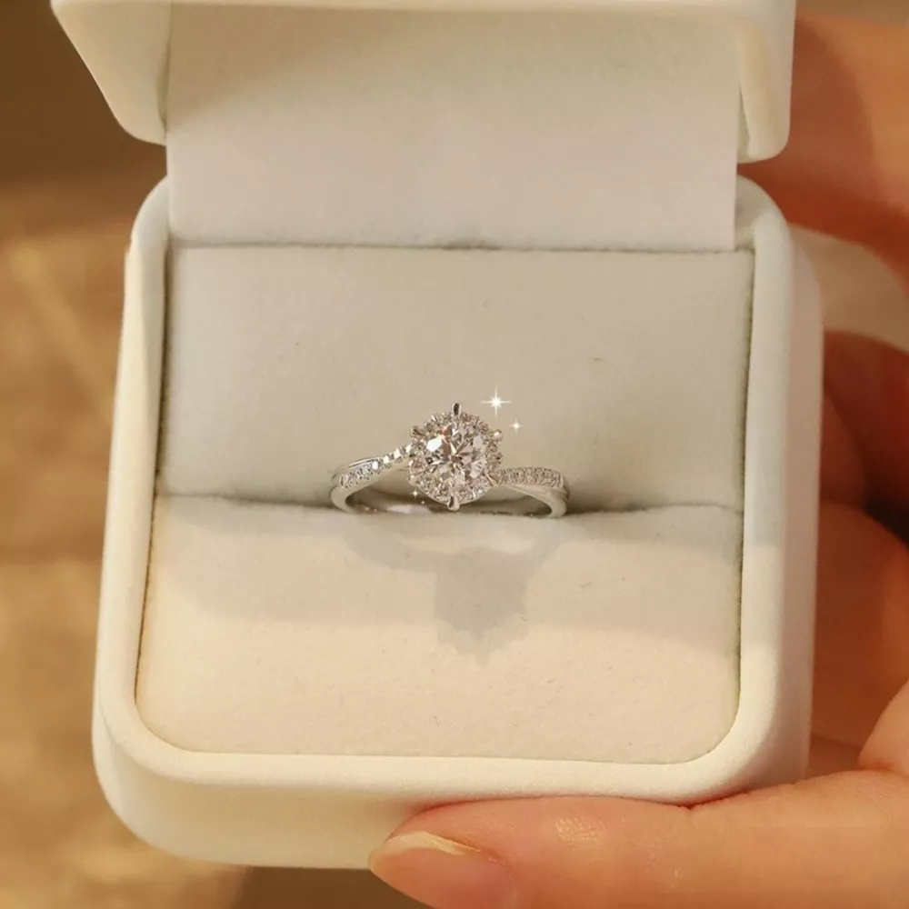 1 Carat Moissanite 925 Sterling Silver Ring, image 5