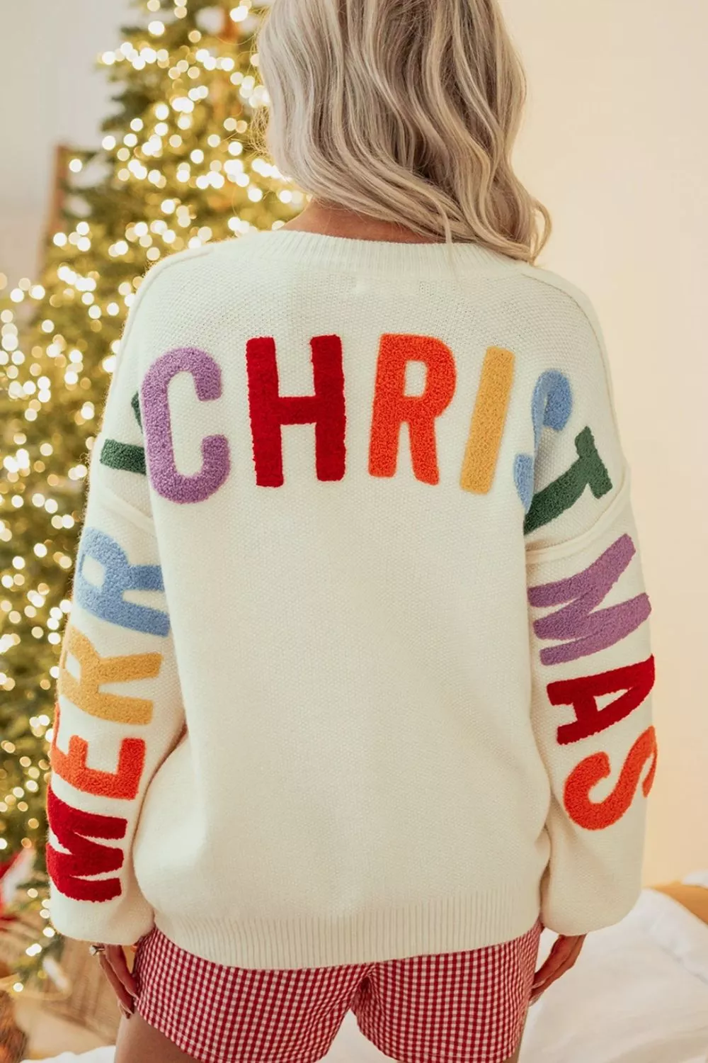 'HO HO HO' Button Up Knit Cardigan, image 3