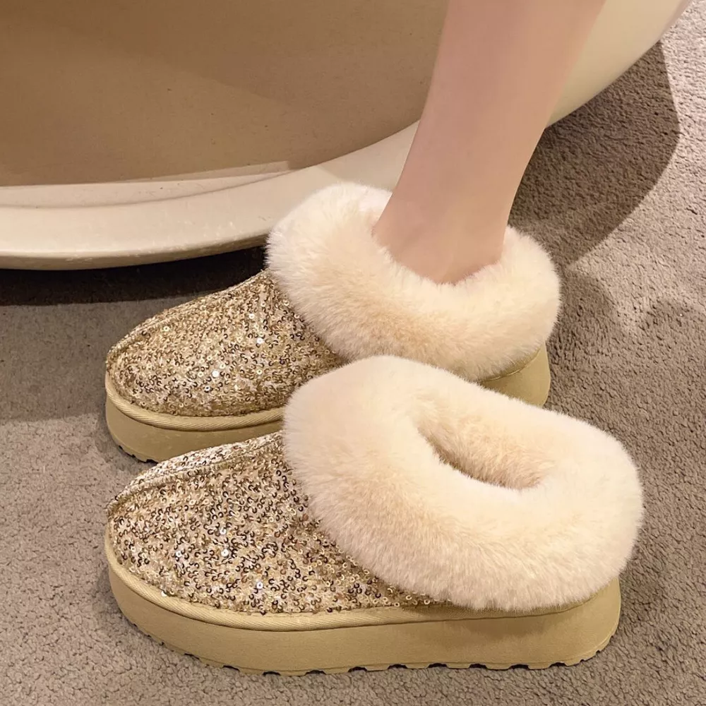 Sequin Round Toe Platform Boots, image 5