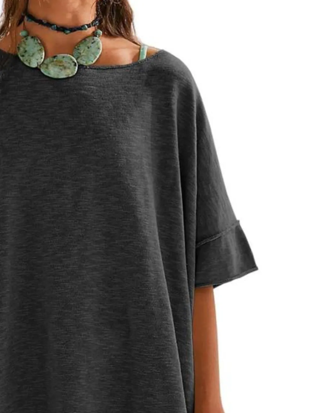 Oversized Round Neck Drop-Shoulder T-Shirt, image 28