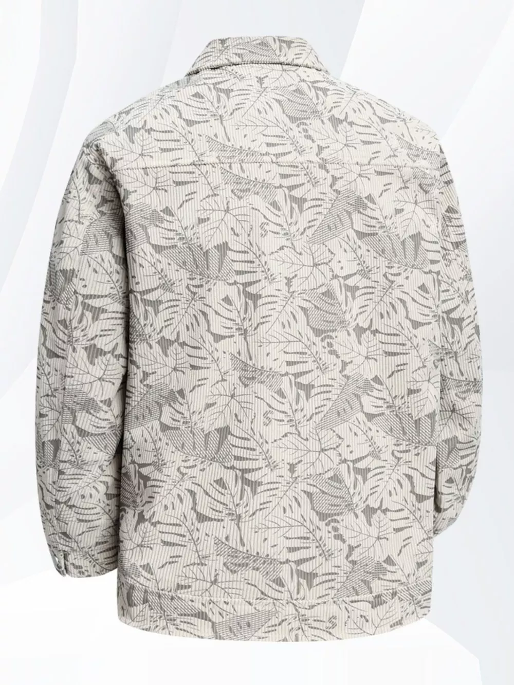 Men's Plus Size Printed Snap Down Casual Jacket, image 3