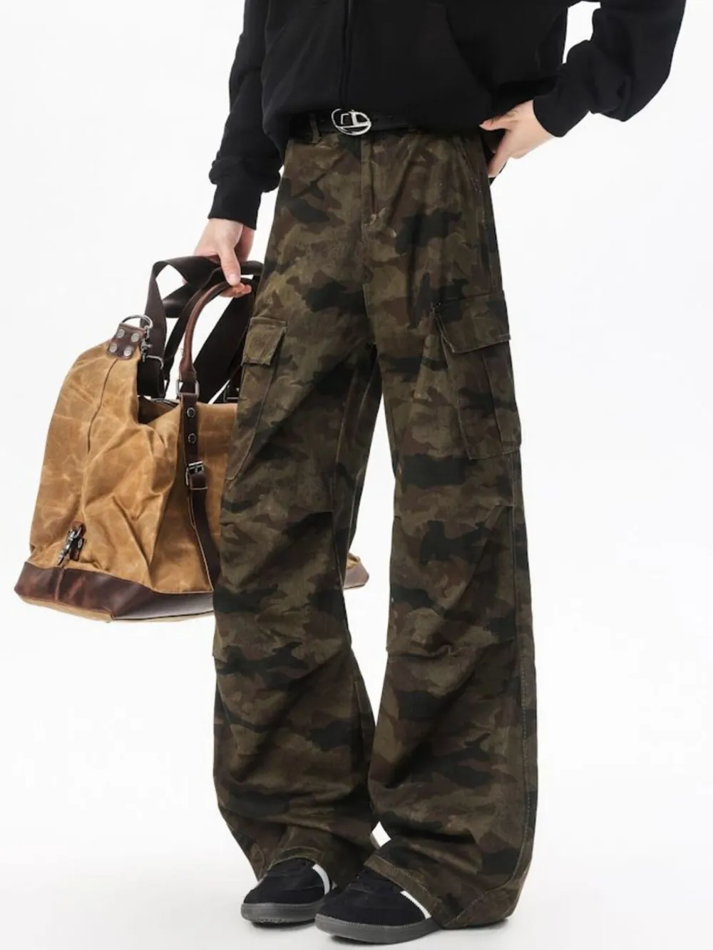 Men's Wide Leg Camouflage Cargo Pants