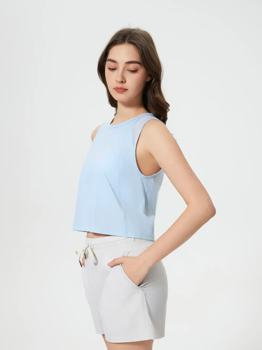 Round Neck Cropped Active Tank, image 27
