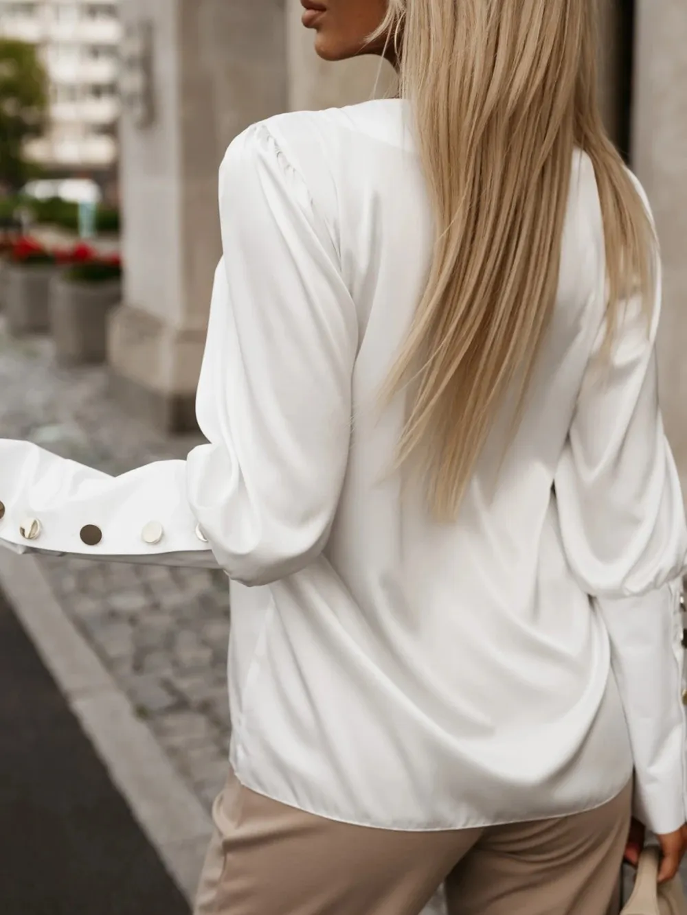 V-Neck Long Sleeve Blouse, image 5