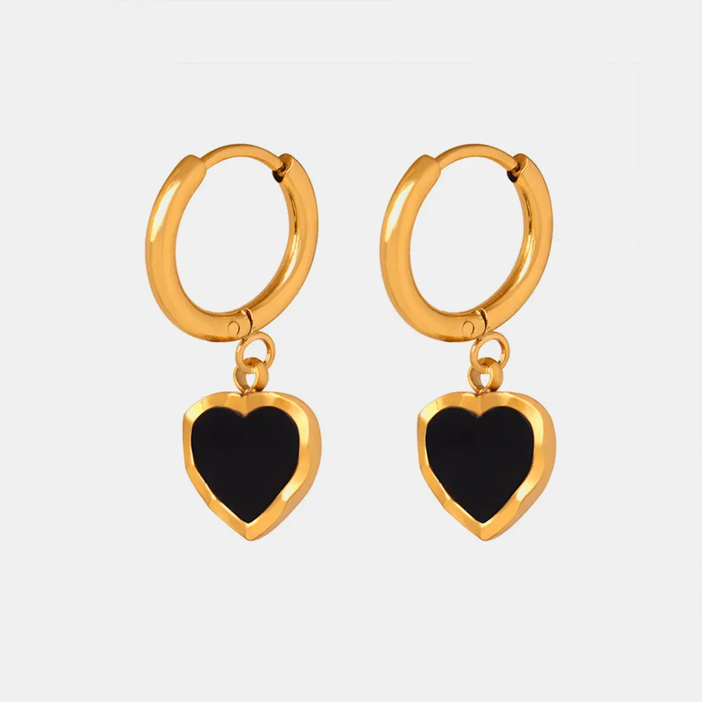 18K Gold-Plated Heart Drop Earrings, image 3