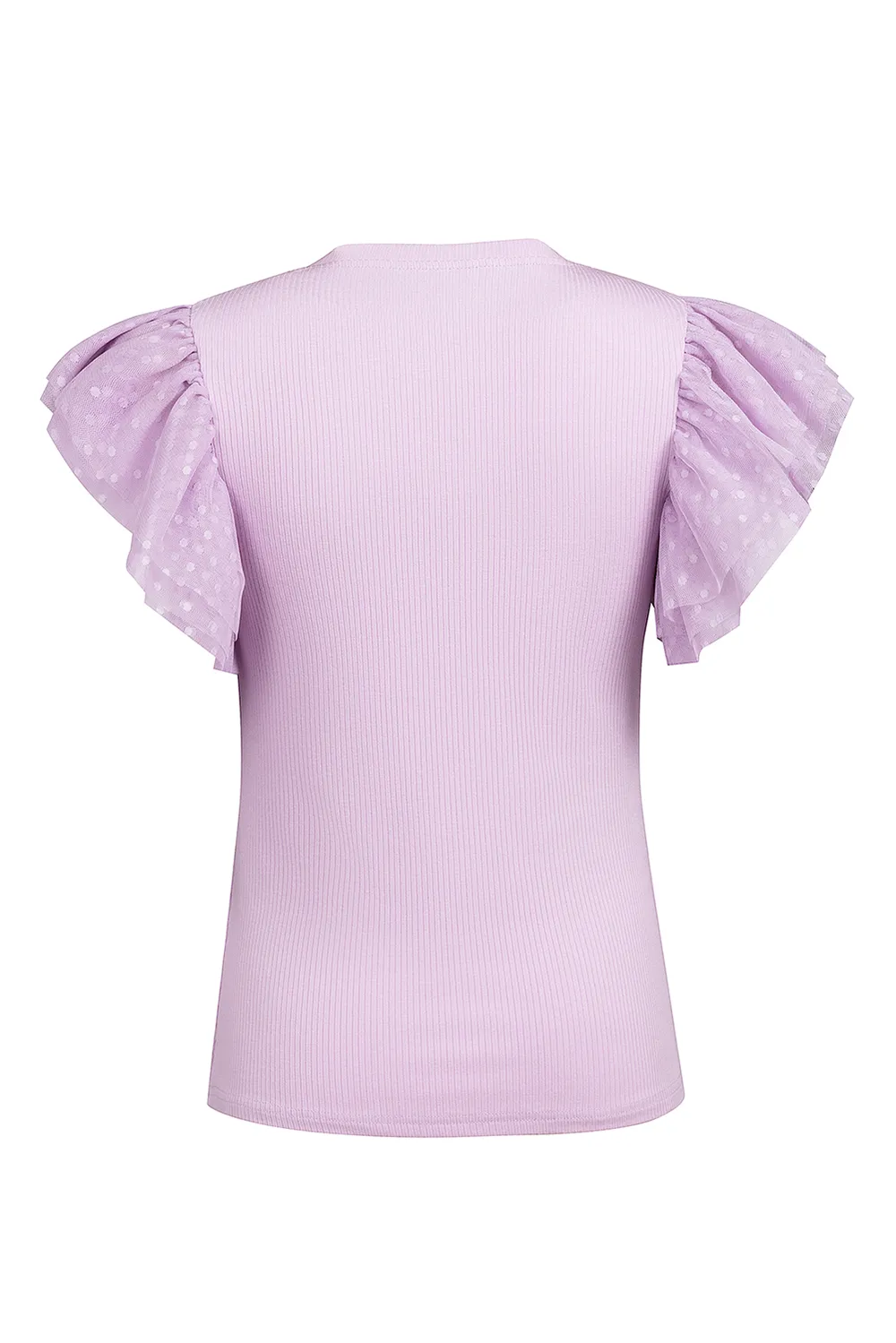 Ruffled Round Neck Cap Sleeve Top, image 6