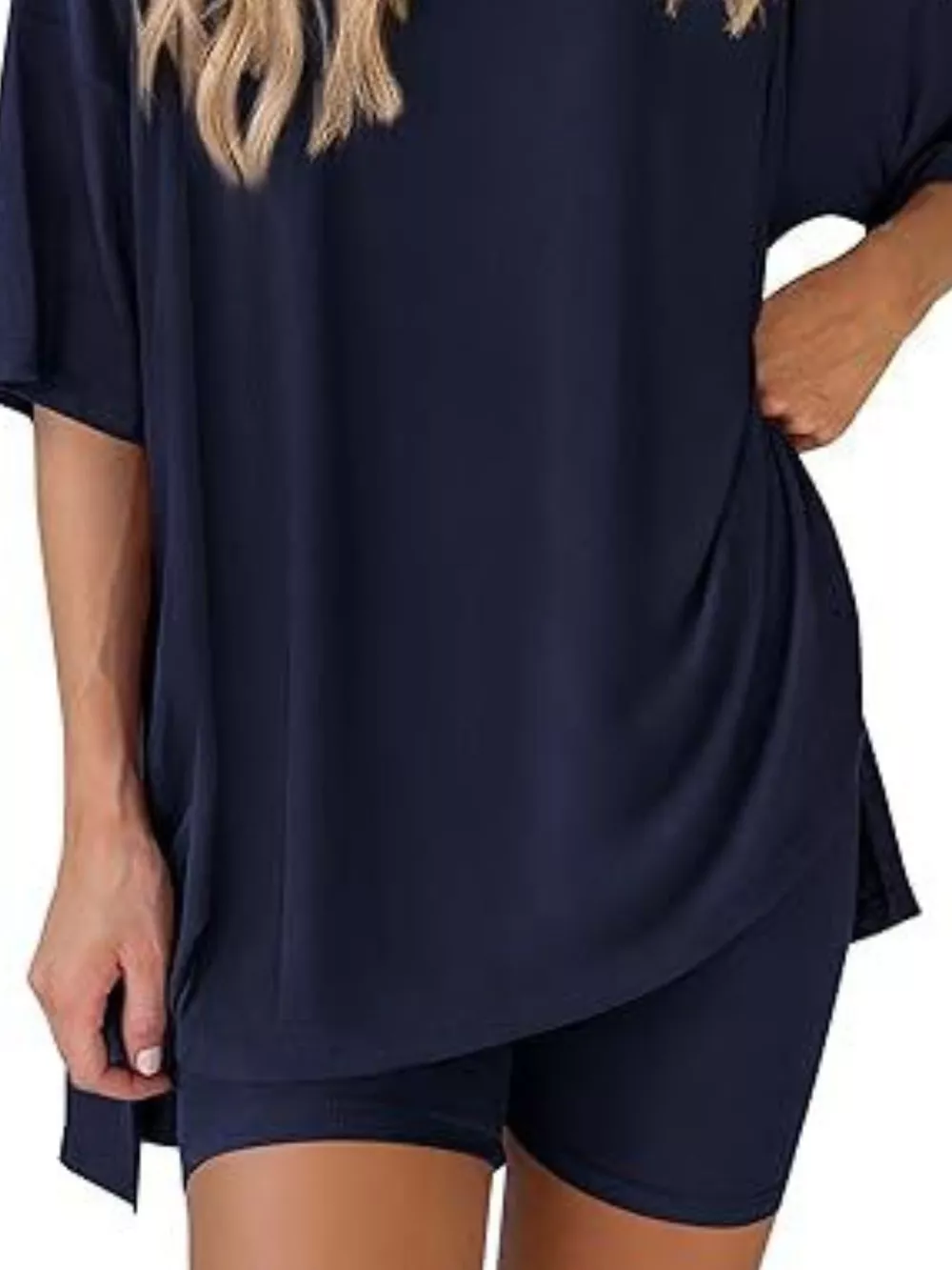 Full Size Relaxed Fit Round Neck Top and Shorts Two-Piece Set Plus Size, image 15
