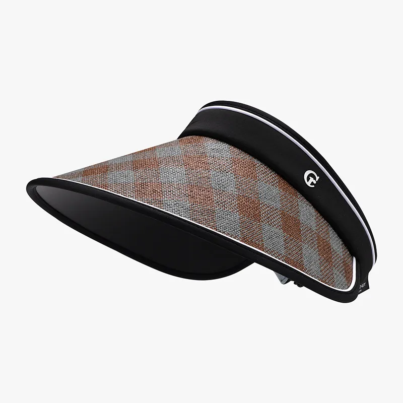 Plaid Natural Grass Adjustable Sun Hat, image 5