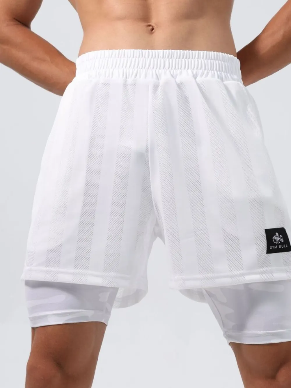 Men's Plus Size Elastic Waist Shorts, image 2
