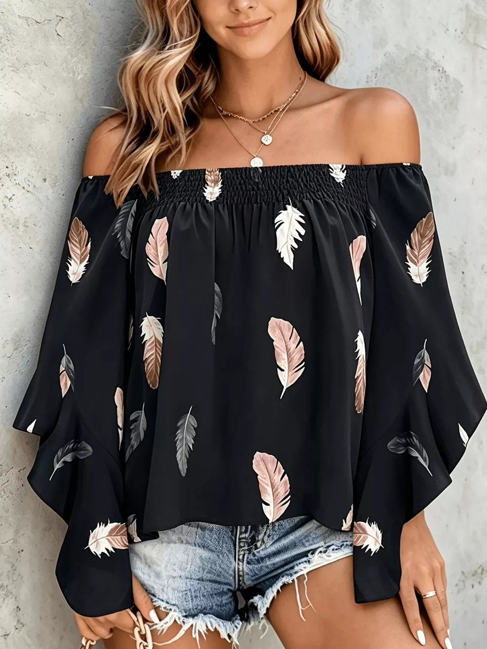Printed Off Shoulder Blouse, image 15