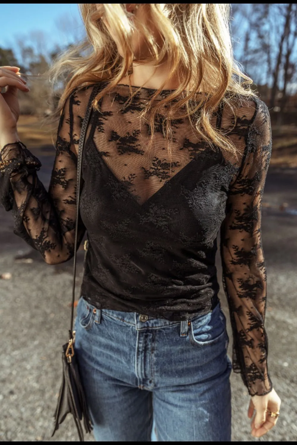 Surplice Cami and Lace Long Sleeve Cover Up Set, image 8
