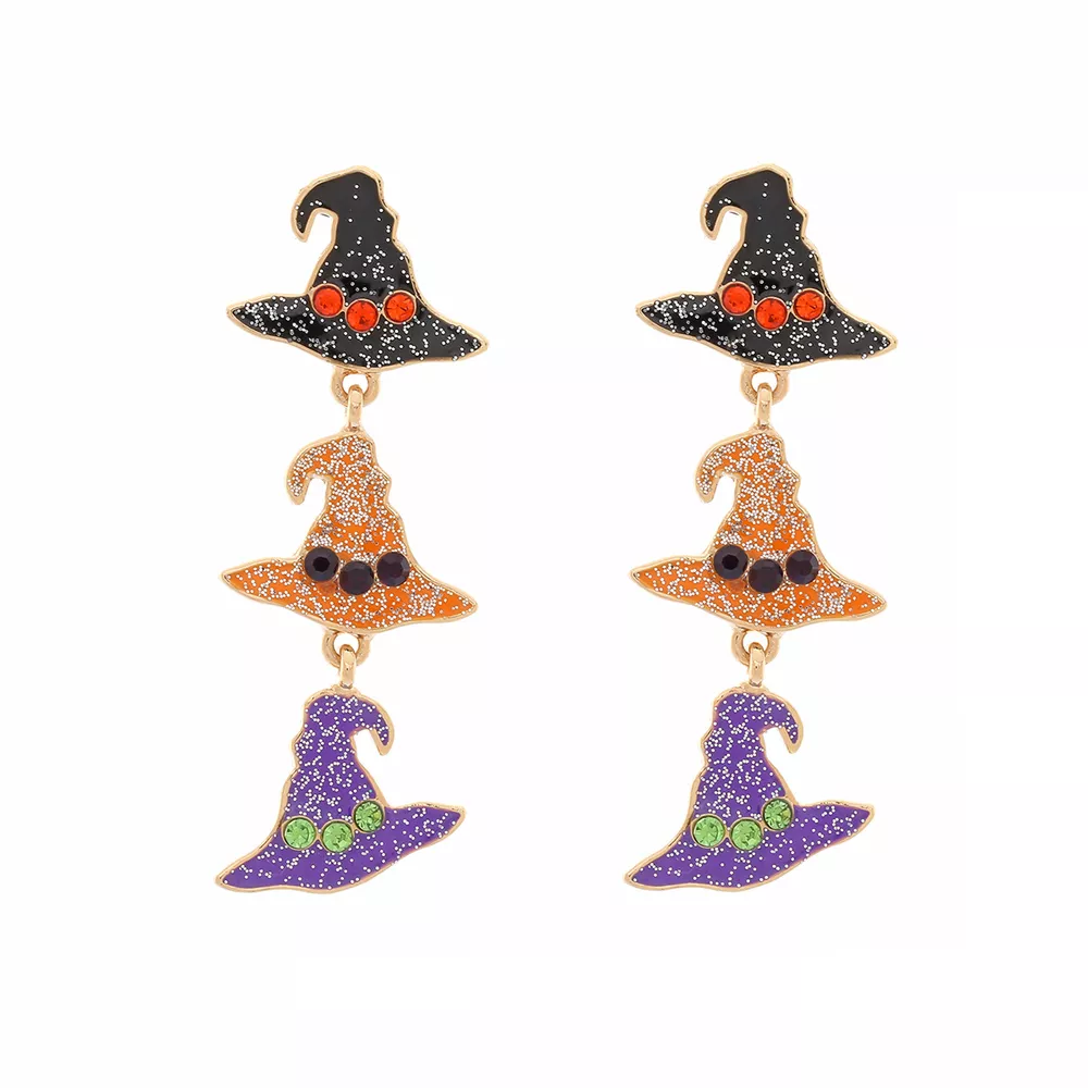 Halloween Witch Hat Drop Earrings, image 4