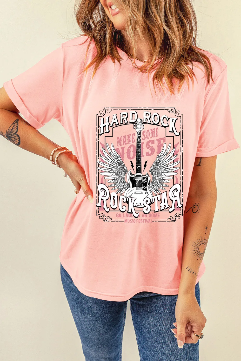 Graphic Round Neck Short Sleeve T-Shirt, image 3