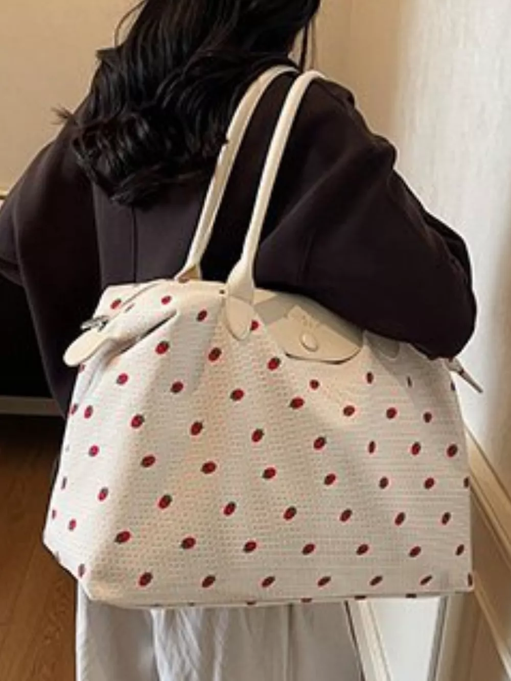 Strawberry Print Travel Bag, image 4