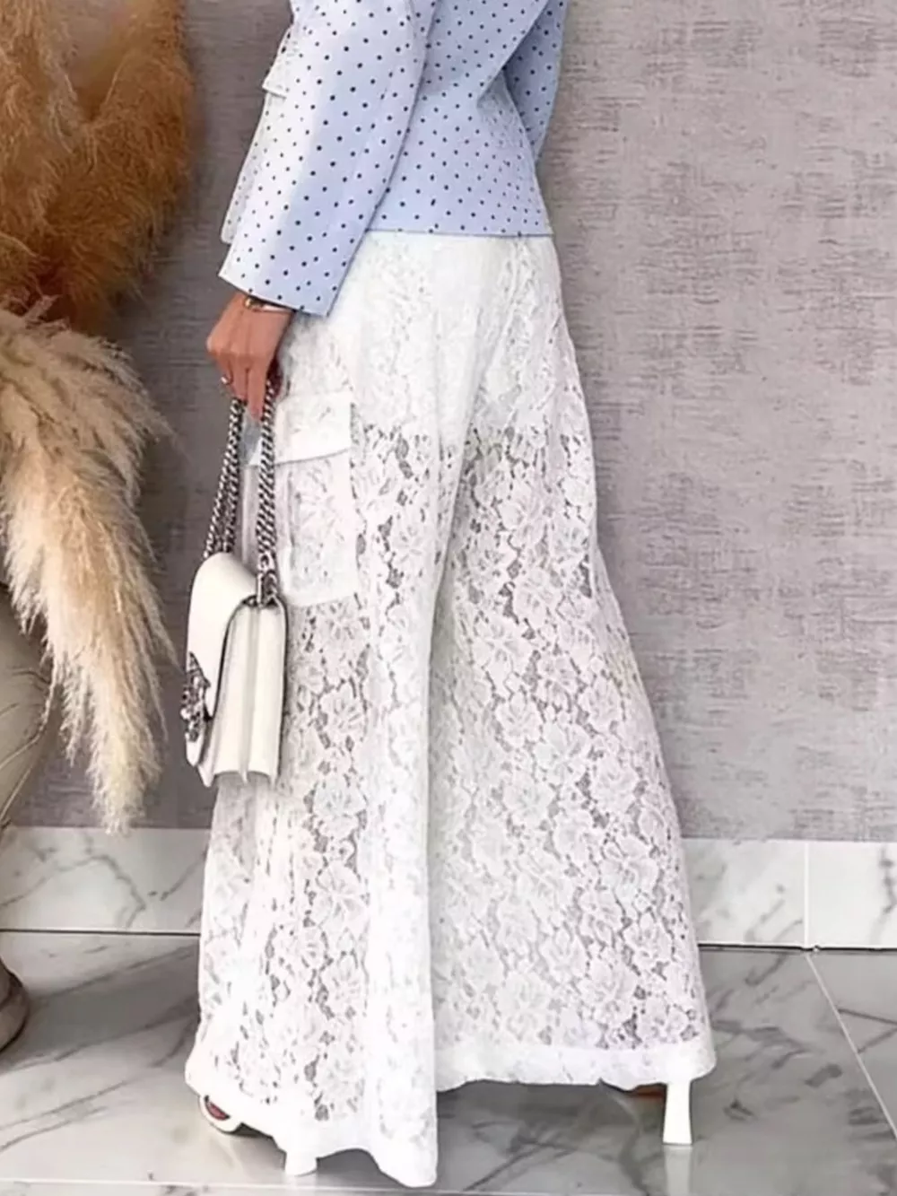 Lace Wide-Leg Pants, image 4