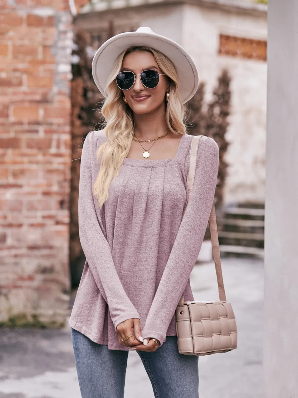 Square Neck Long Sleeve T-Shirt, image 8