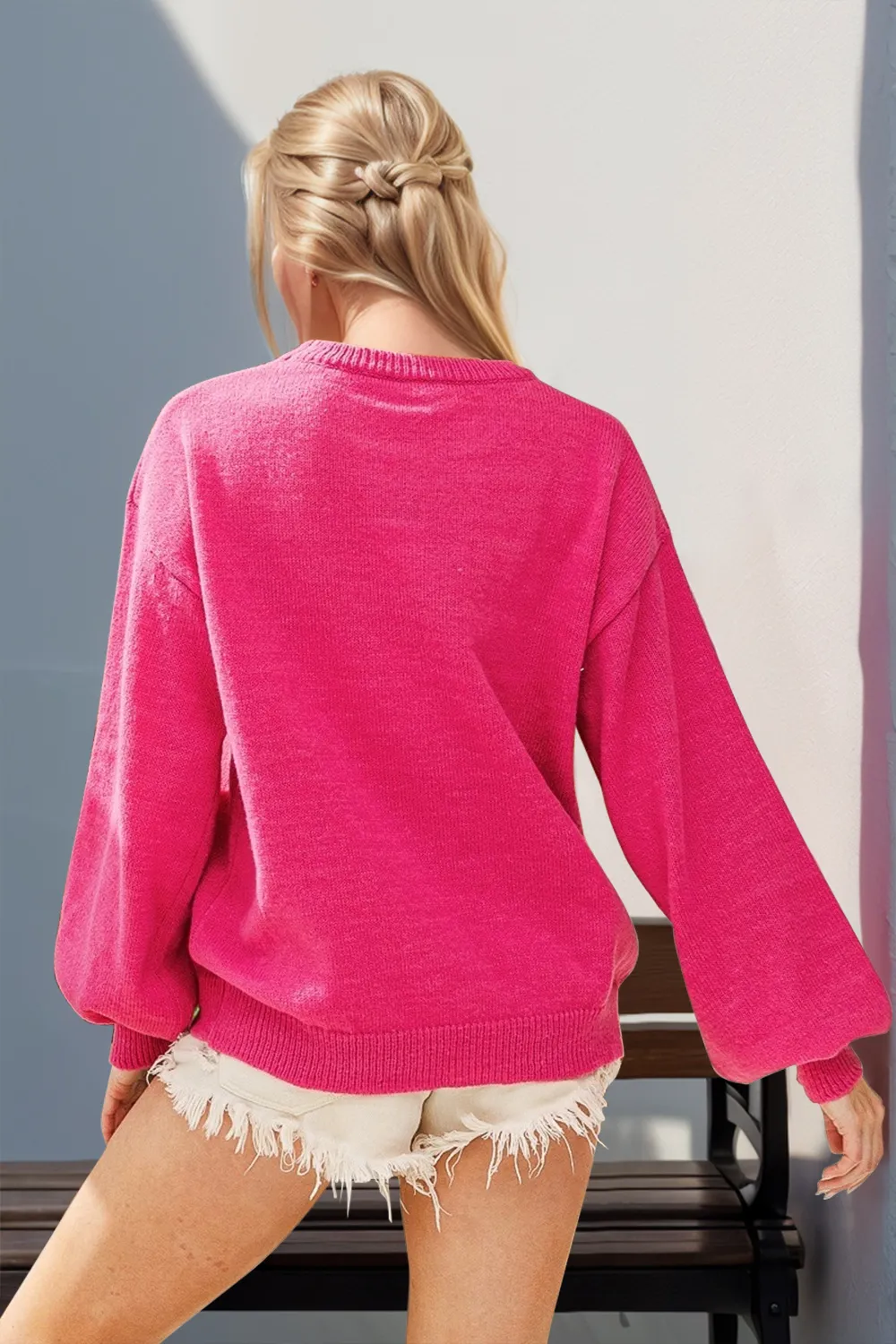 Full Size Sequin Nutcracker Long Sleeve Sweater, image 3