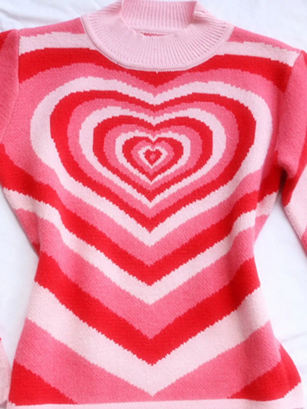 Heart Mock Neck Long Sleeve Sweater, image 11