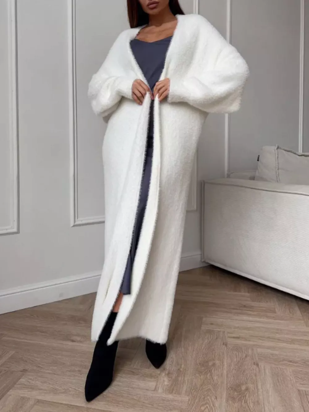 Fuzzy Open Front Longline Cardigan, image 19