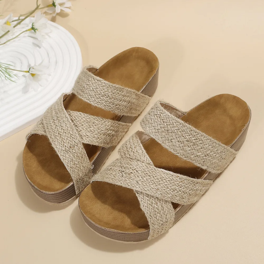 Crisscross Open Toe Platform Sandals, image 6