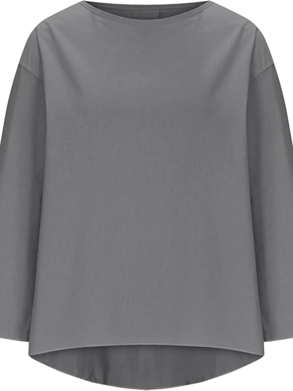 Full Size Round Neck Relaxed Fit Blouse Plus Size, image 23