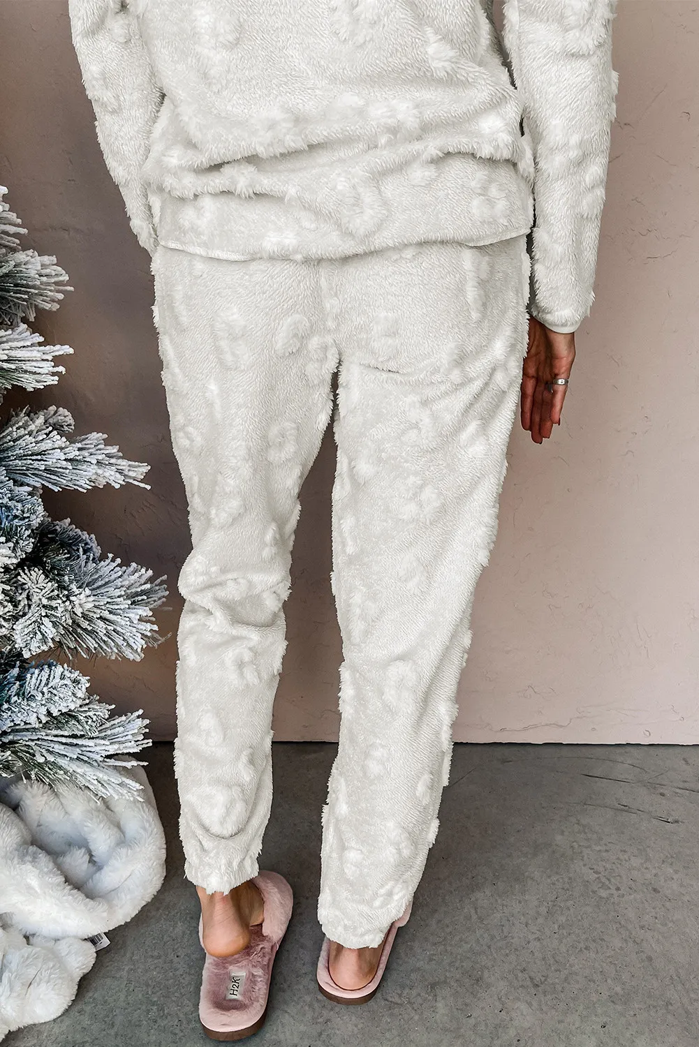 Round Neck Long Sleeve Top and Pants Lounge Set, image 3