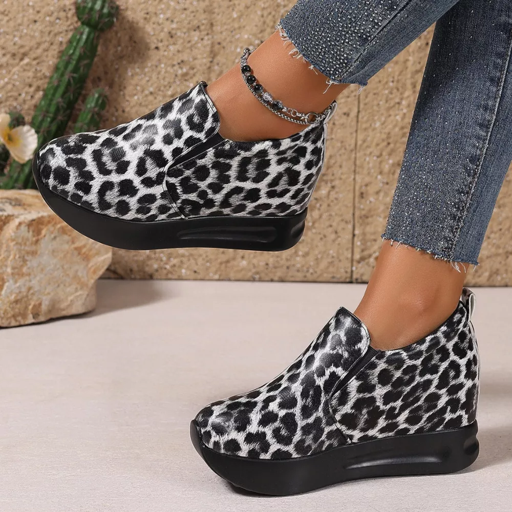 Leopard Platform Slip-Ons, image 9