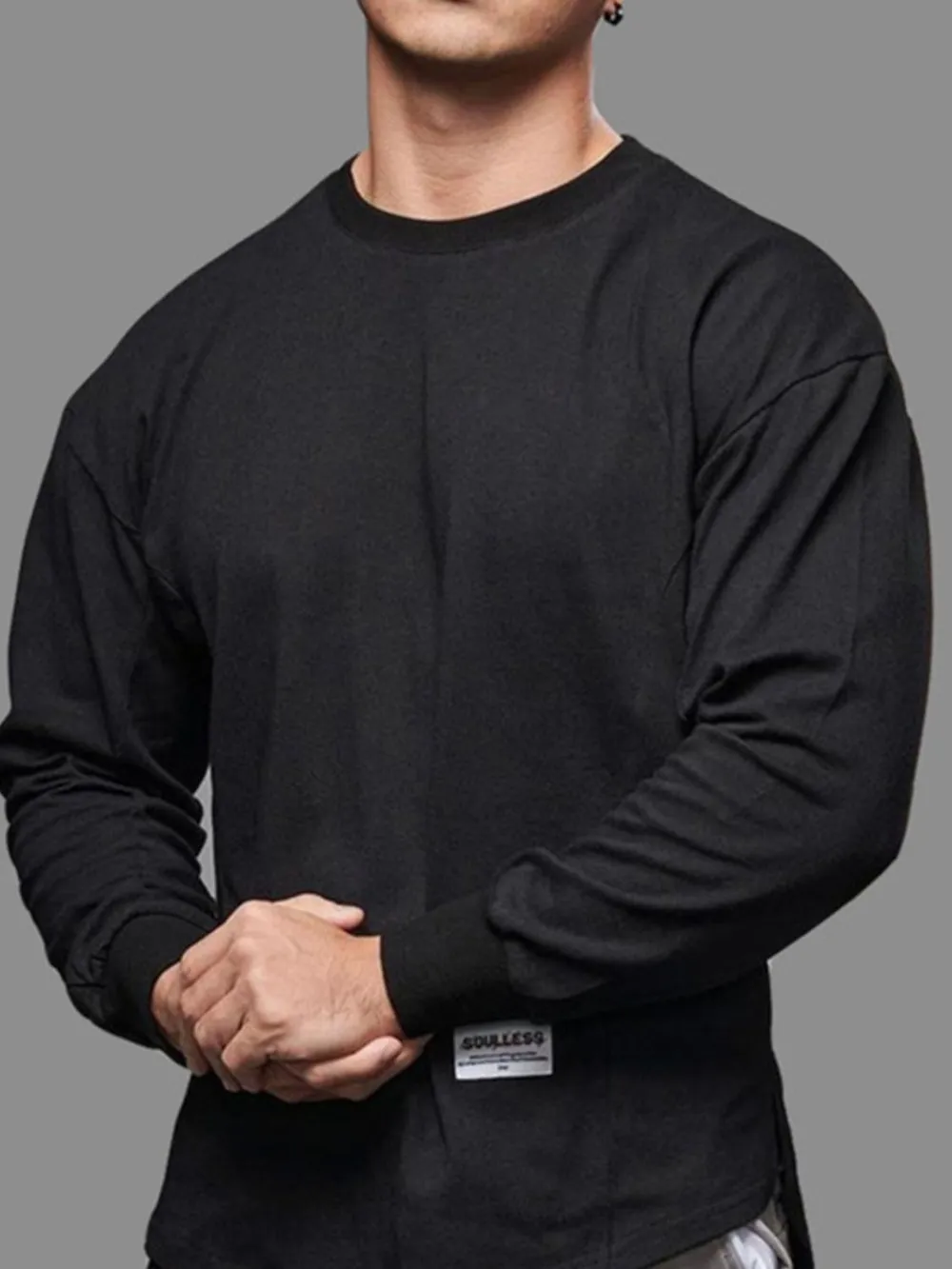 Men's Plus Size Round Neck Drop Shoulder T-Shirt, image 4