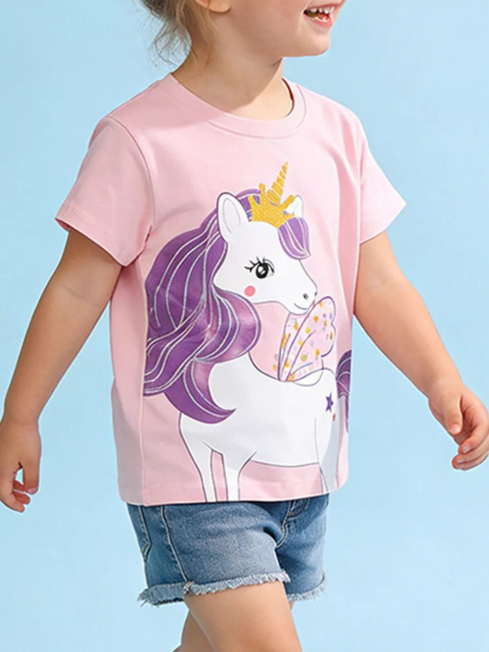 Children's Unicorn Graphic Short Sleeve T-Shirt, image 2