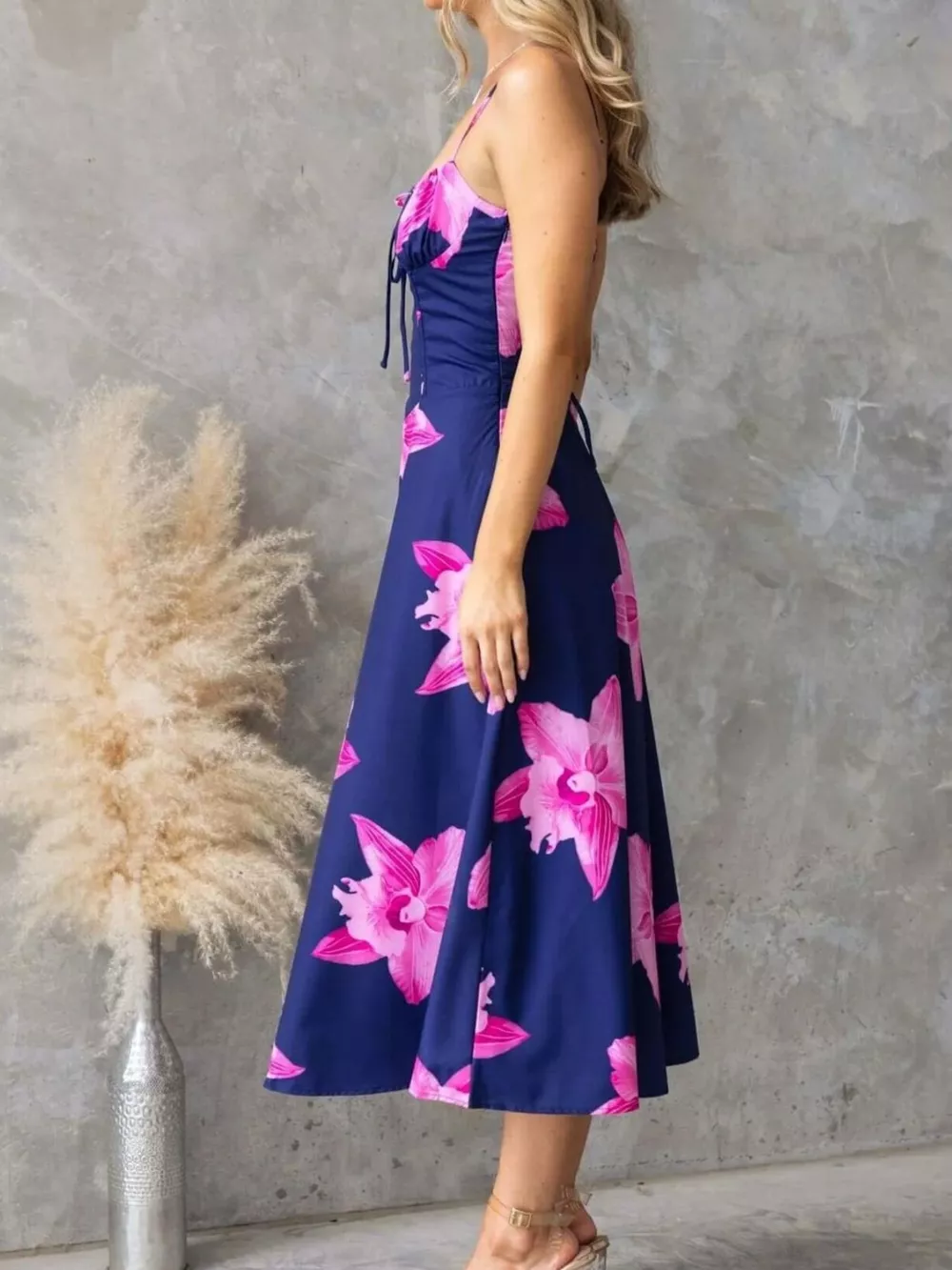 Floral Print Midi Cami Dress, image 4