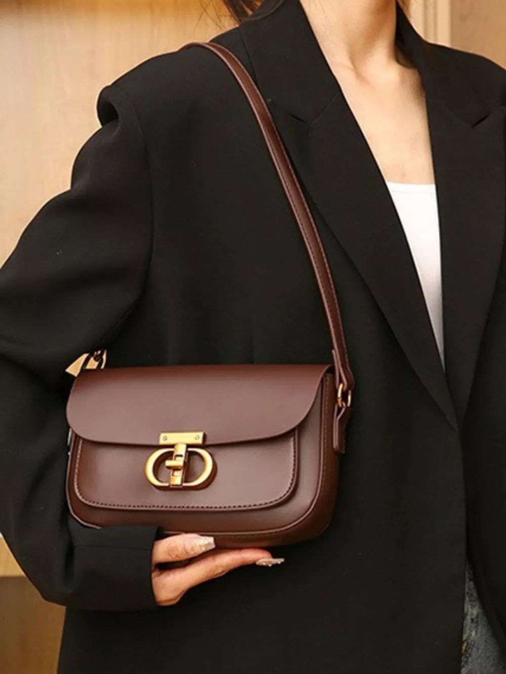 Leather Flap Shoulder Bag, image 9