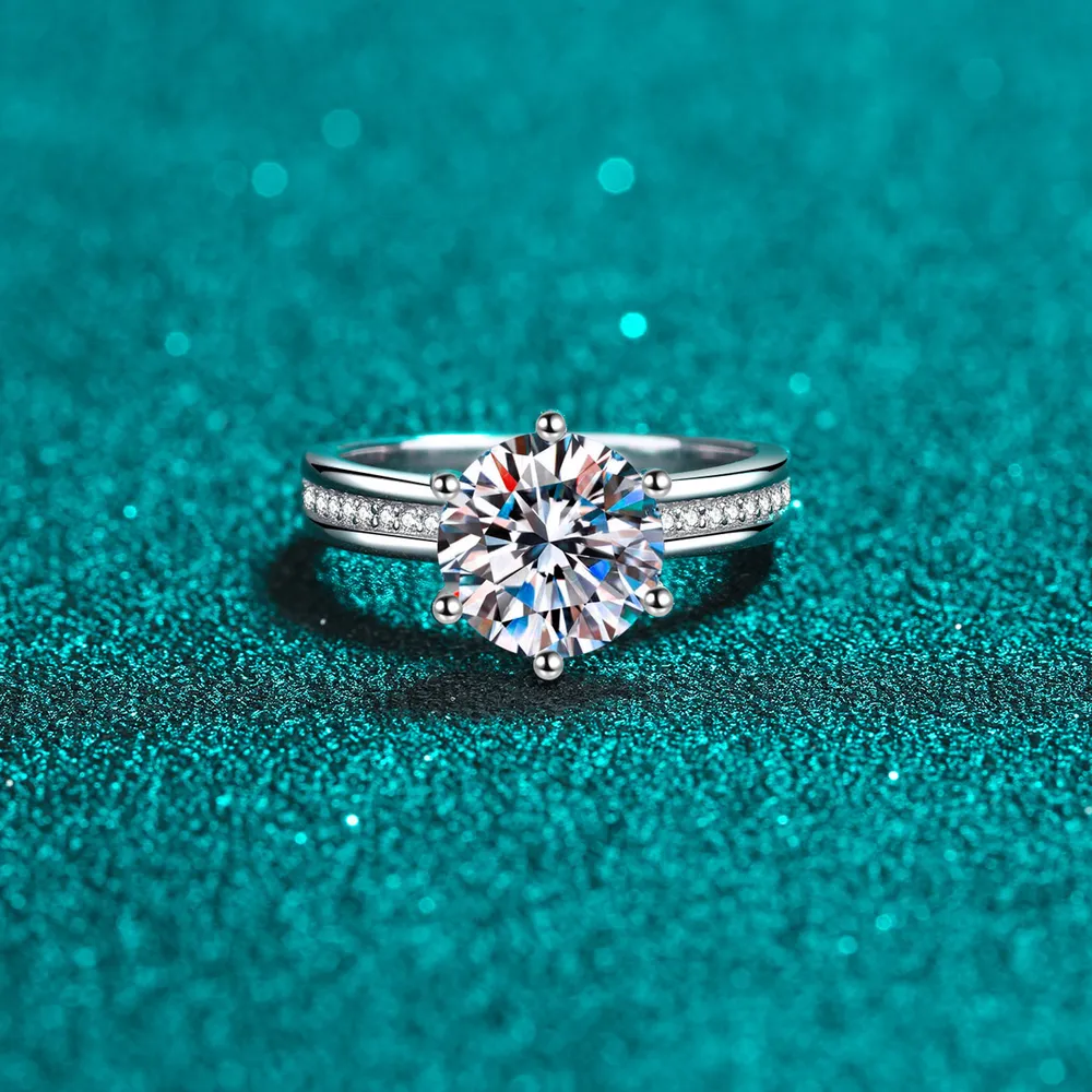 3 Carat Moissanite 925 Sterling Silver Ring, image 2