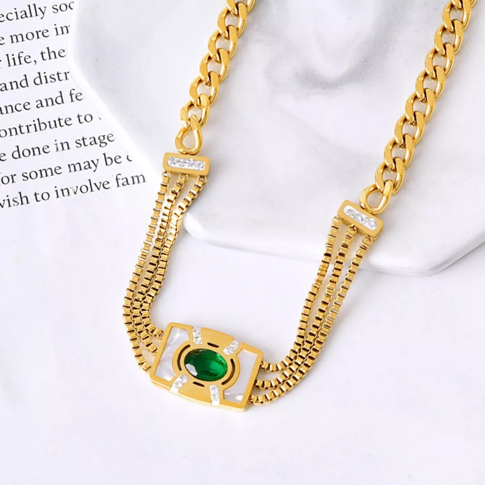 18K Gold-Plated Geometric Necklace, image 3