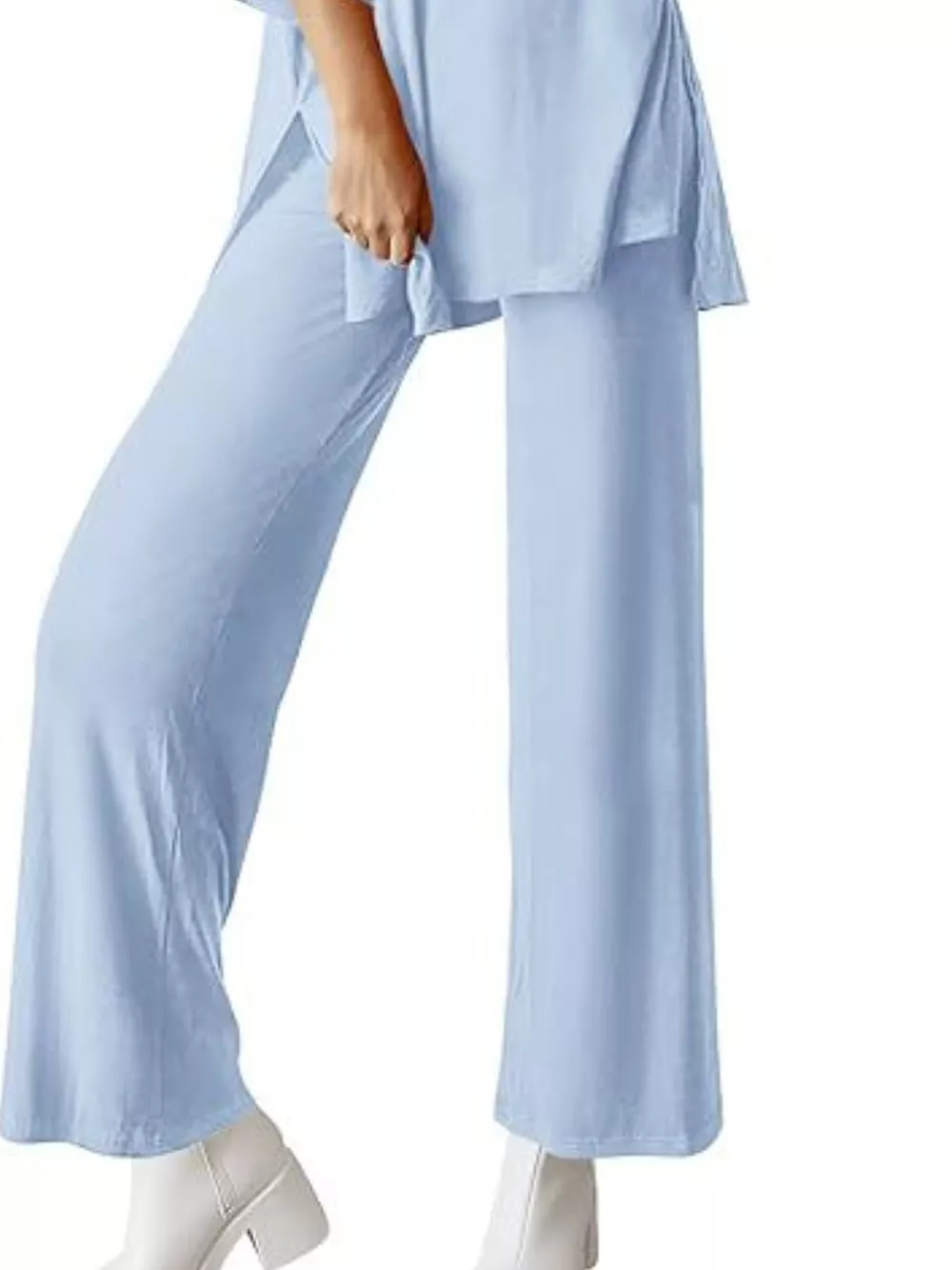 Relaxed Fit Round Neck Top and Pants Two-Piece Set, image 14