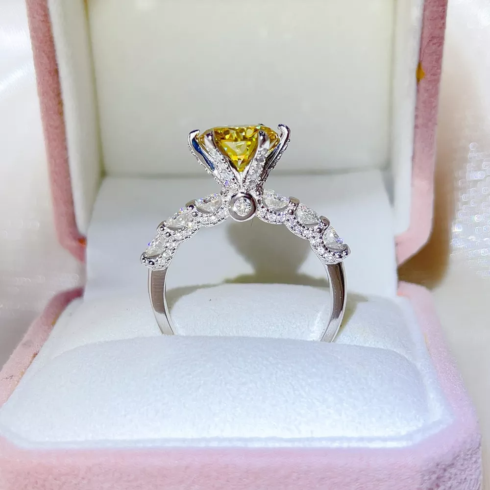 3 Carat 925 Sterling Silver Moissanite Ring, image 2